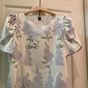 SHEIN Hydrangea Print Blouse